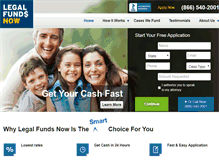 Tablet Screenshot of legalfundsnow.com